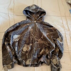Hollister Brown and Cream Boxy Camo Jacket